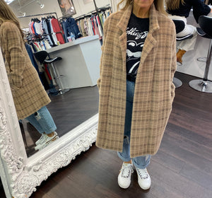 Plaid coatigan