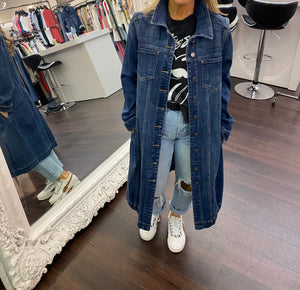 Denim duster jacket