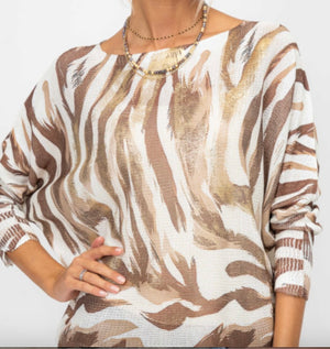 Zebra Foil batwing knit