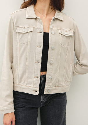 Washed button up Terry jacket