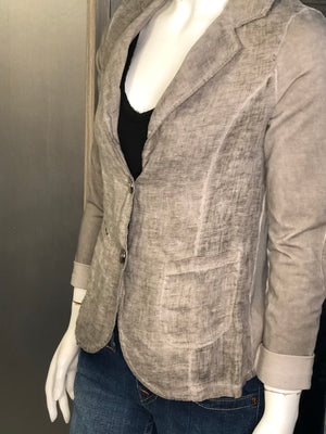 Linen blazer with jersey back