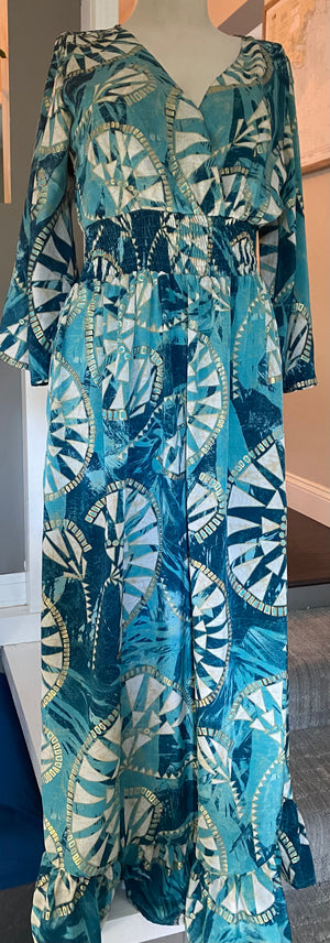 Printed Surplice maxi with pockets
