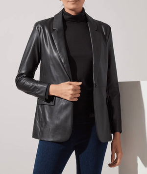 Vegan leather blazer