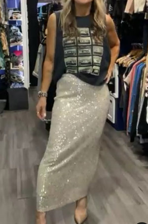 Sequin maxi skirt