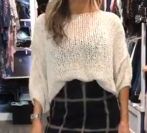 Knit sweater w/gold lurex