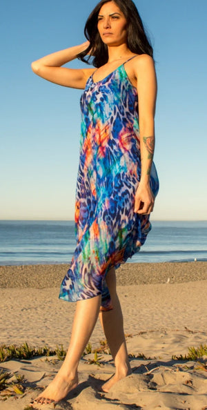 Printed silky dress