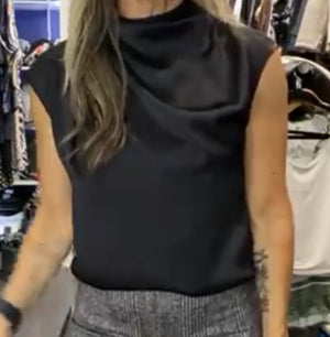Lysse High neck draped blouse