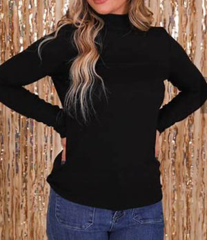 Ribbed mock neck