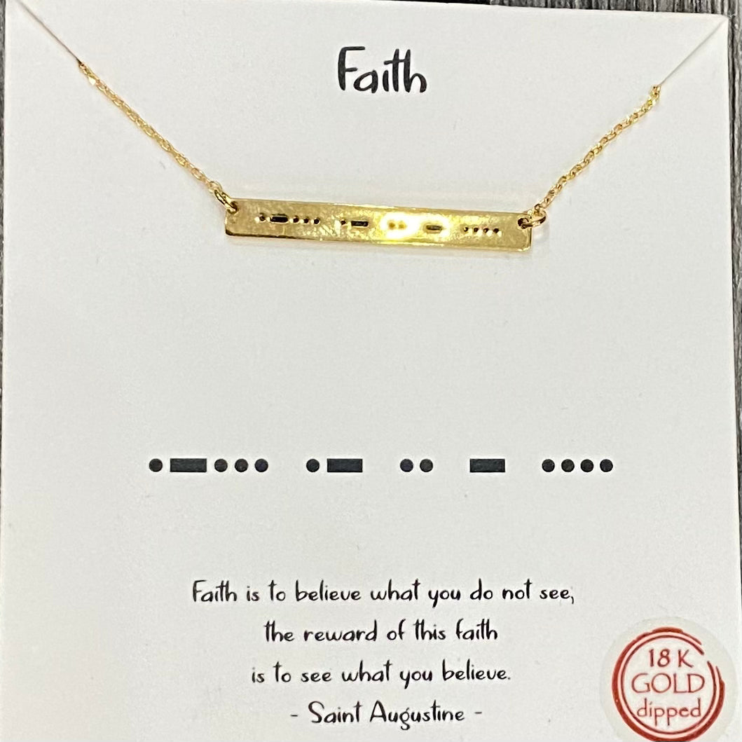Faith bar necklace