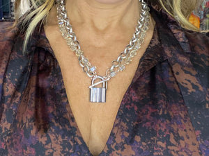 Lock statement necklace