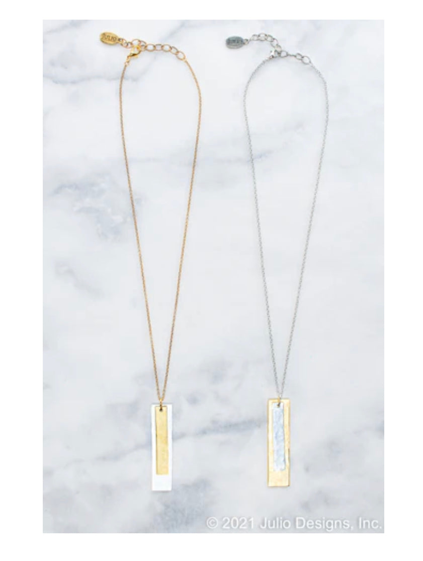 Two tone bar necklace