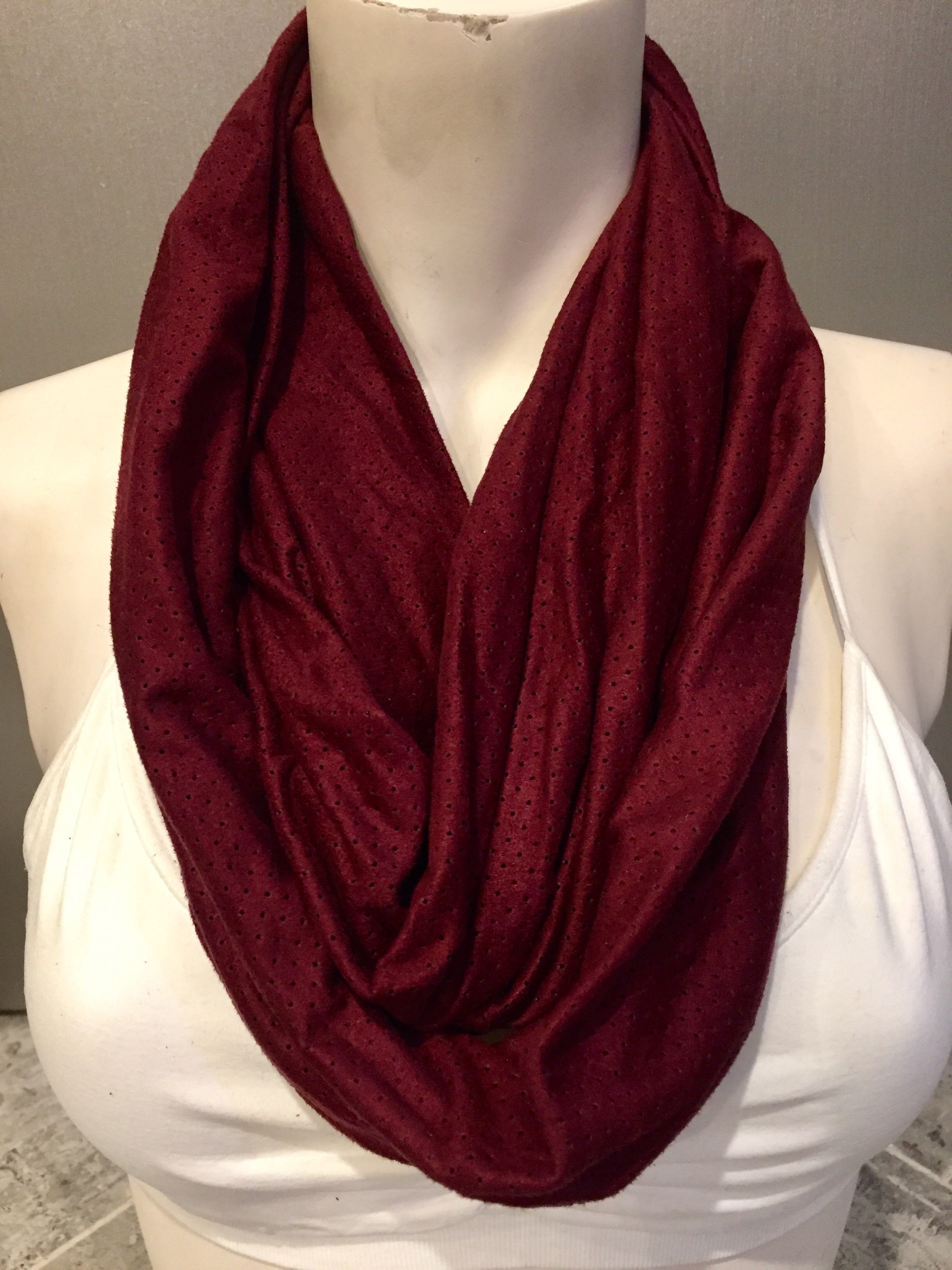 Perforated Ultra suede Infinity scarf