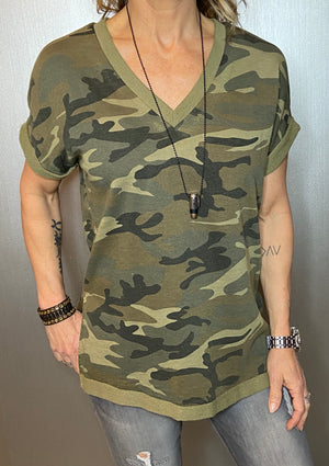 Camo French Terry tee