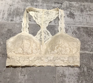 Lace racer back bralette with pads