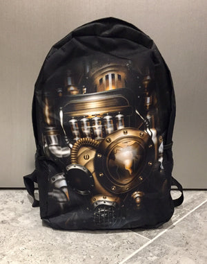 Mechanical graphic backpack