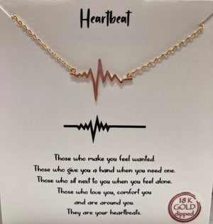 Heartbeat statement necklace