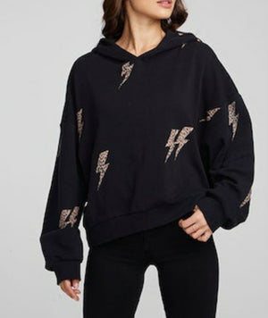 Leopard bolts hoodie
