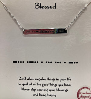 Blessed bar necklace