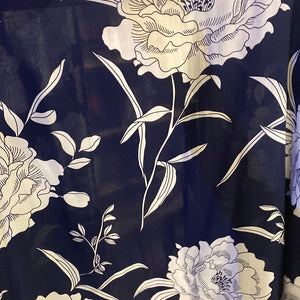 Navy White Floral kimono