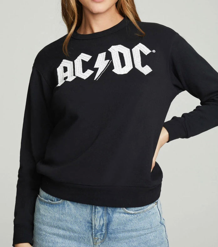 Chaser brand embroidered AC/DC logo pullover