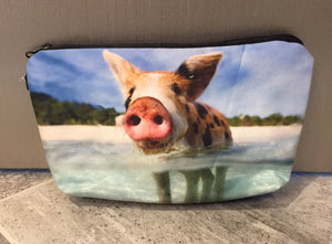 Pig printed cosmetic/carry all bag