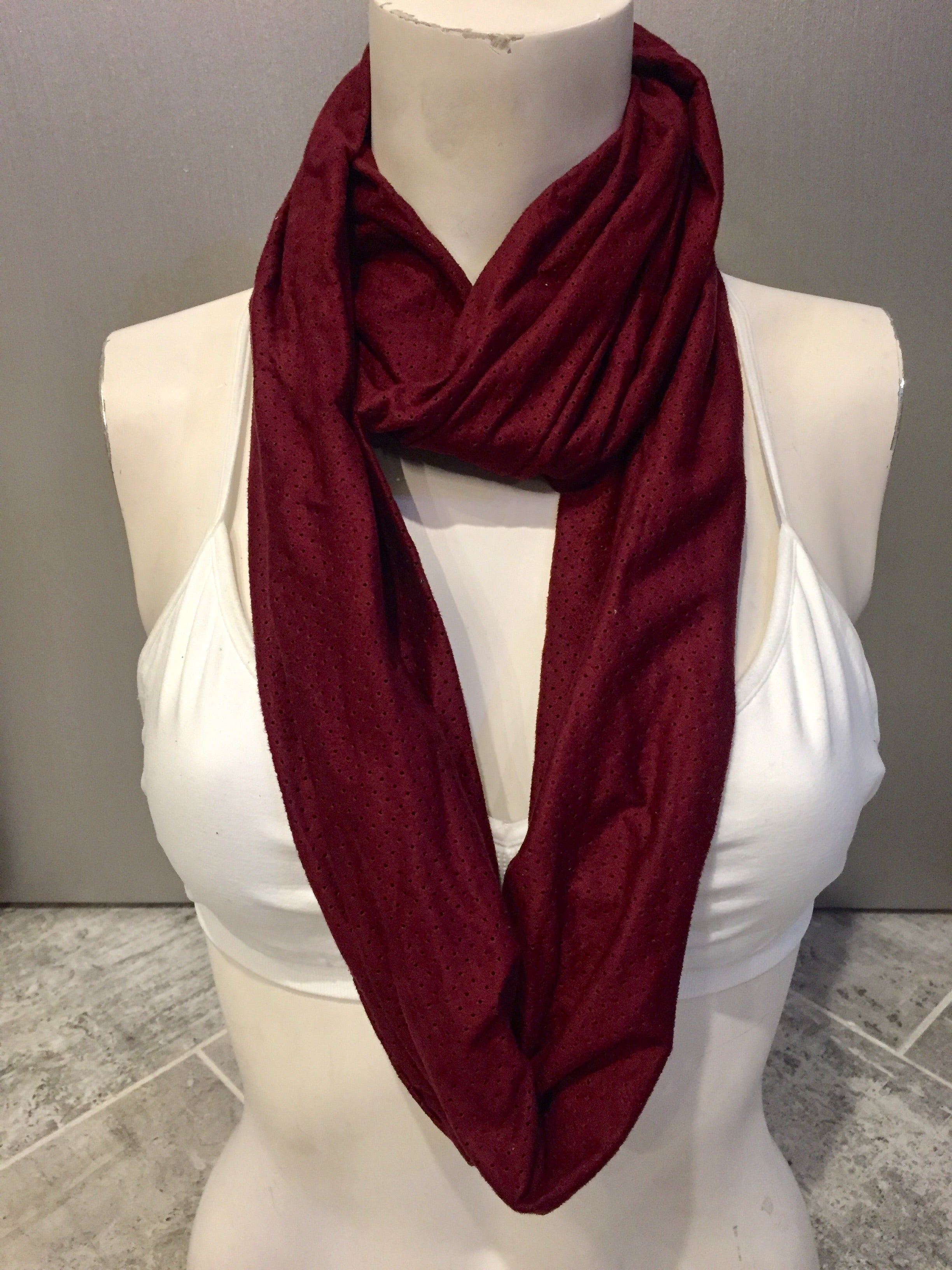 Perforated Ultra suede Infinity scarf