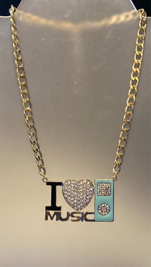 I LOVE MUSIC necklace