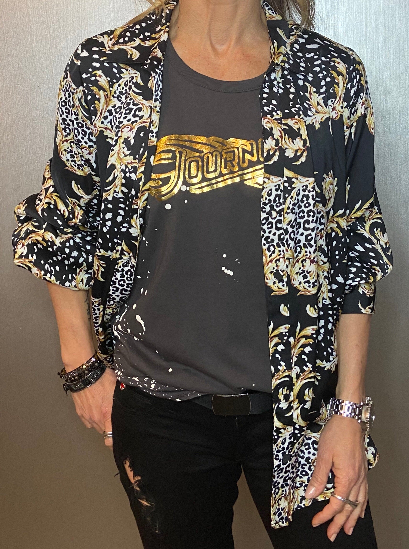 Cheetah print blouse